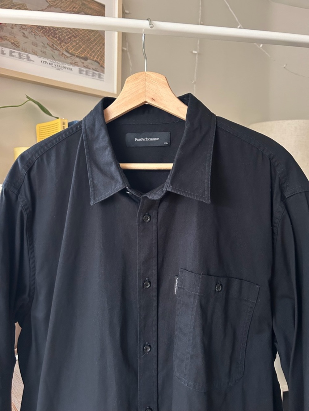 Peak Performance Black Cotton Button Up Shirt